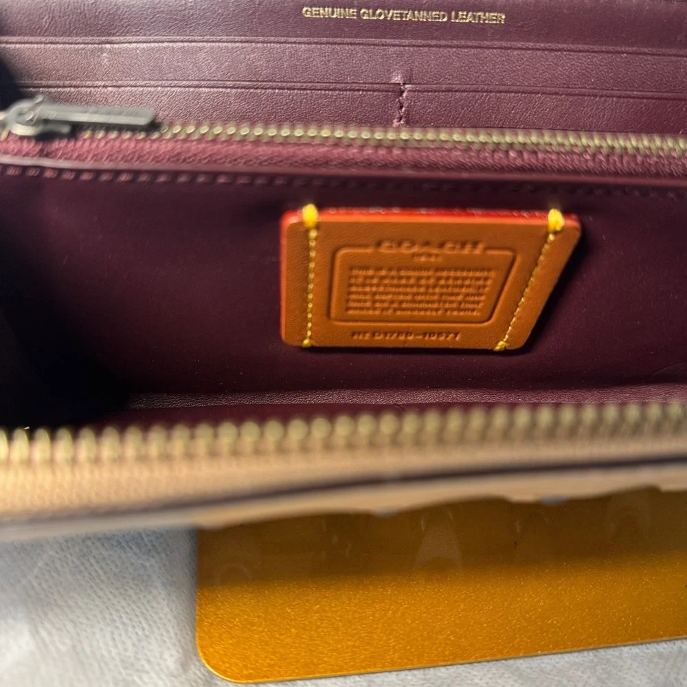 Coach Tan 1941 Link exotic phyton wallet rare multicolor leather zip around - Picture 10 of 14